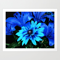 Blue flower print
