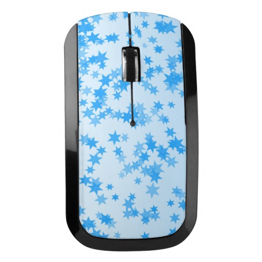 Blue Stars Design Wireless Mouse
