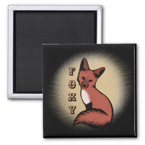 Sly Red Foxy Fox Magnet
