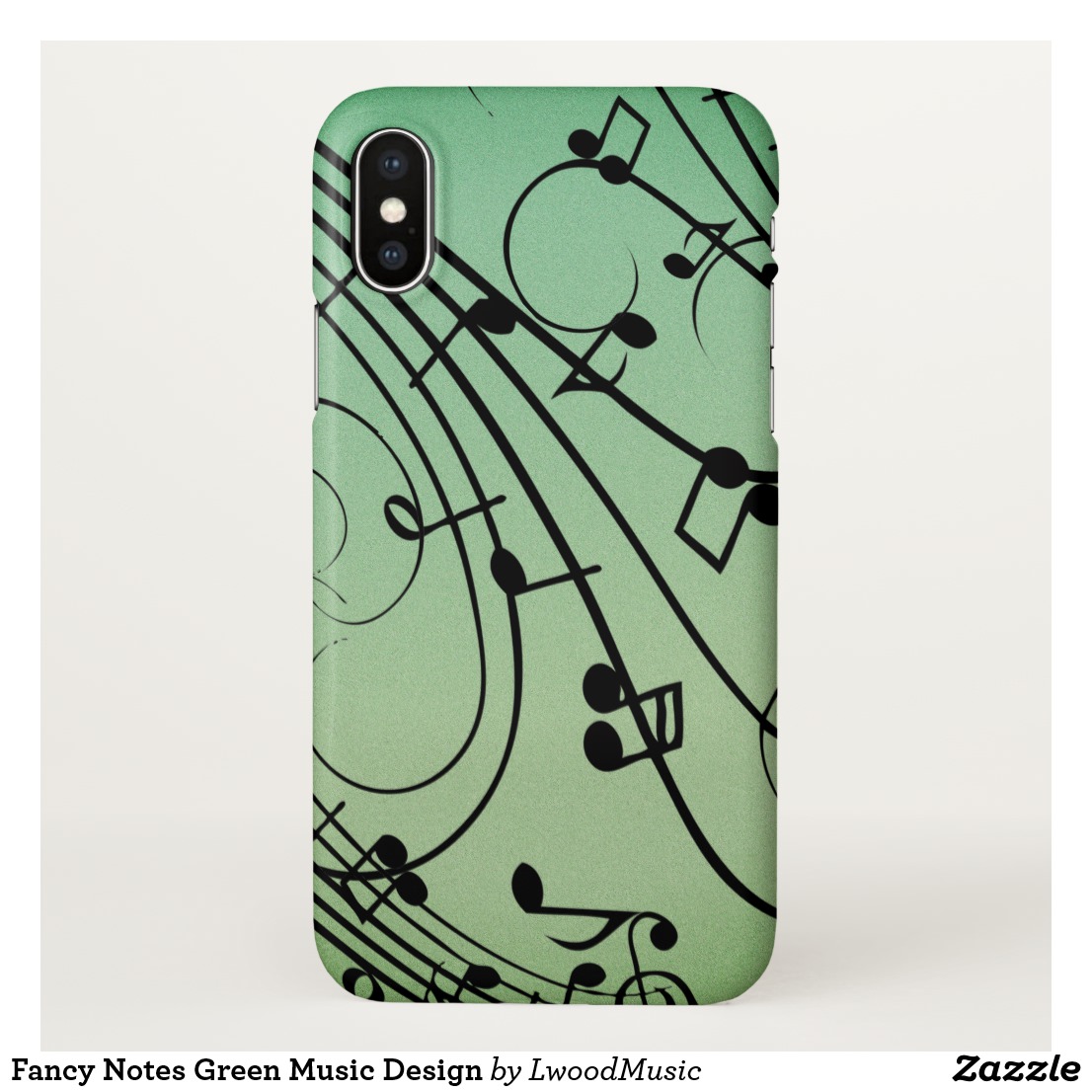 Fancy Notes Green Music Design iPhone X Case