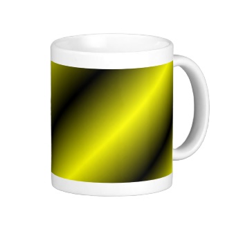 Yellow and Black Diagonal Stripe Mug