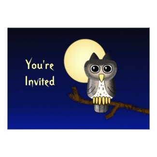 Cute Owl Custom Halloween Invitation