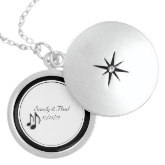 Wedding Party Gift Music Notes Locket