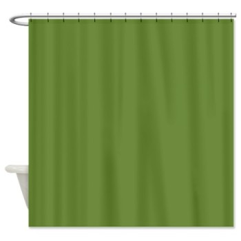 solid olive green shower curtain