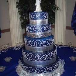 Blue wedding cake