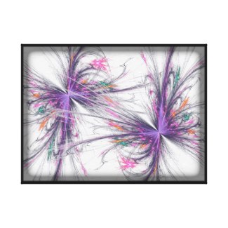 Elegant Butterfly Fractal Wrapped Canvas Canvas Print