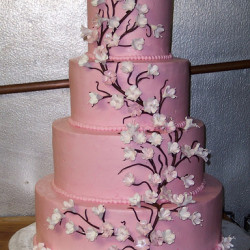 pink wedding cake from leatherwooddesign,com