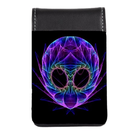 Rainbow Mask Small Leather Notepad by FractalFlameDesignShop