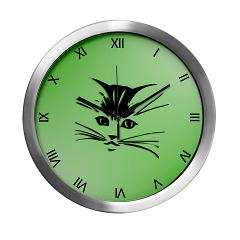 cat face wall clock 