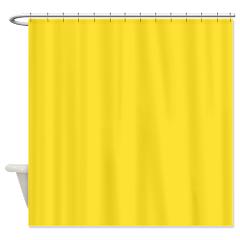 solid lemon yellow shower curtain