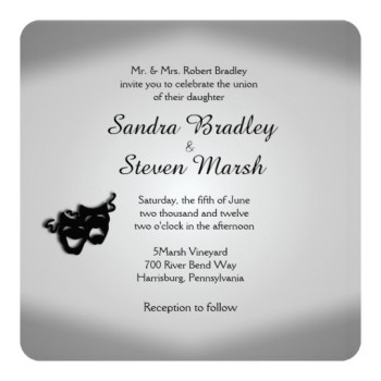 Theater theme wedding invitation. http://alturl.com/oeruv