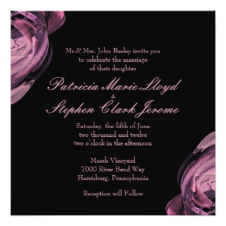 Abstract Rose Wedding Invitation Suite