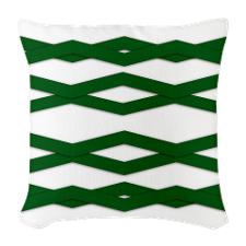 Green zigzag throw pillows