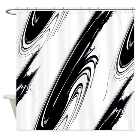 black_and_white_flows_shower_curtain