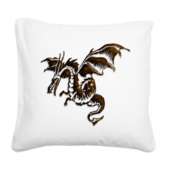 Bronze flying dragon Square Canvas Pillow
