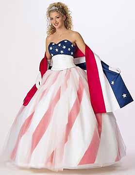 american flag wedding gown