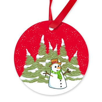 Frosty Snowman Snow Ornament