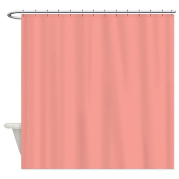 Solid Salmon Shower Curtain