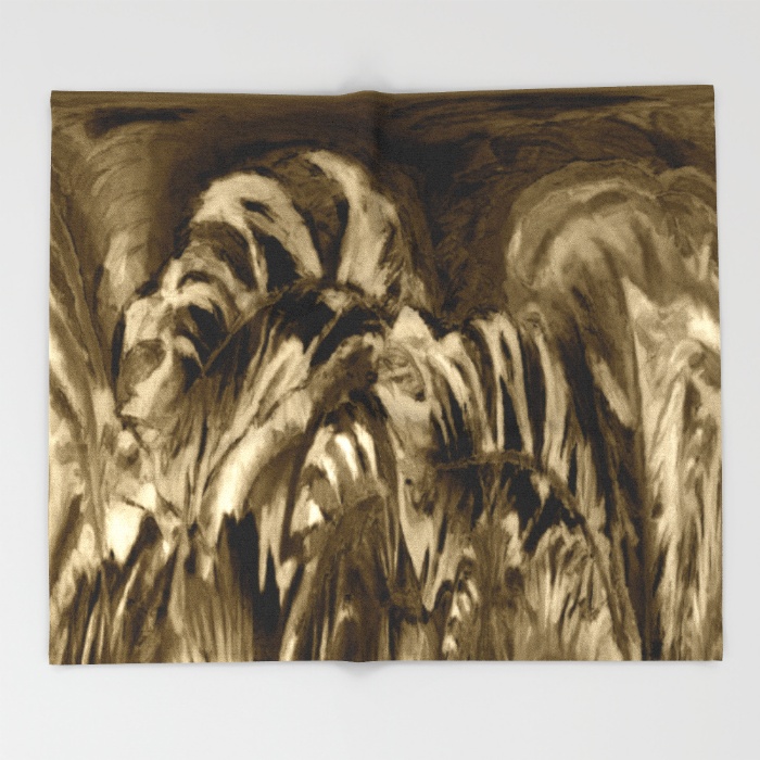 Unique Brown Abstract  Throw Blanket