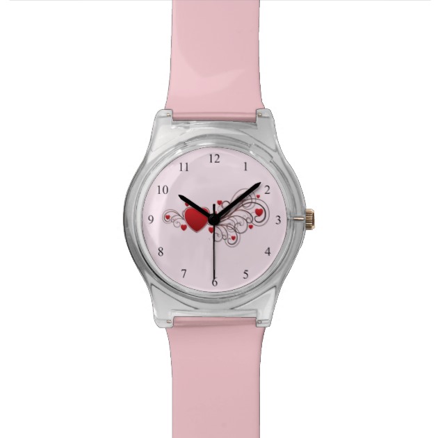 Scrolled Hearts Pink Wristwatches | Zazzle ~ Awesome New Gift Ideas