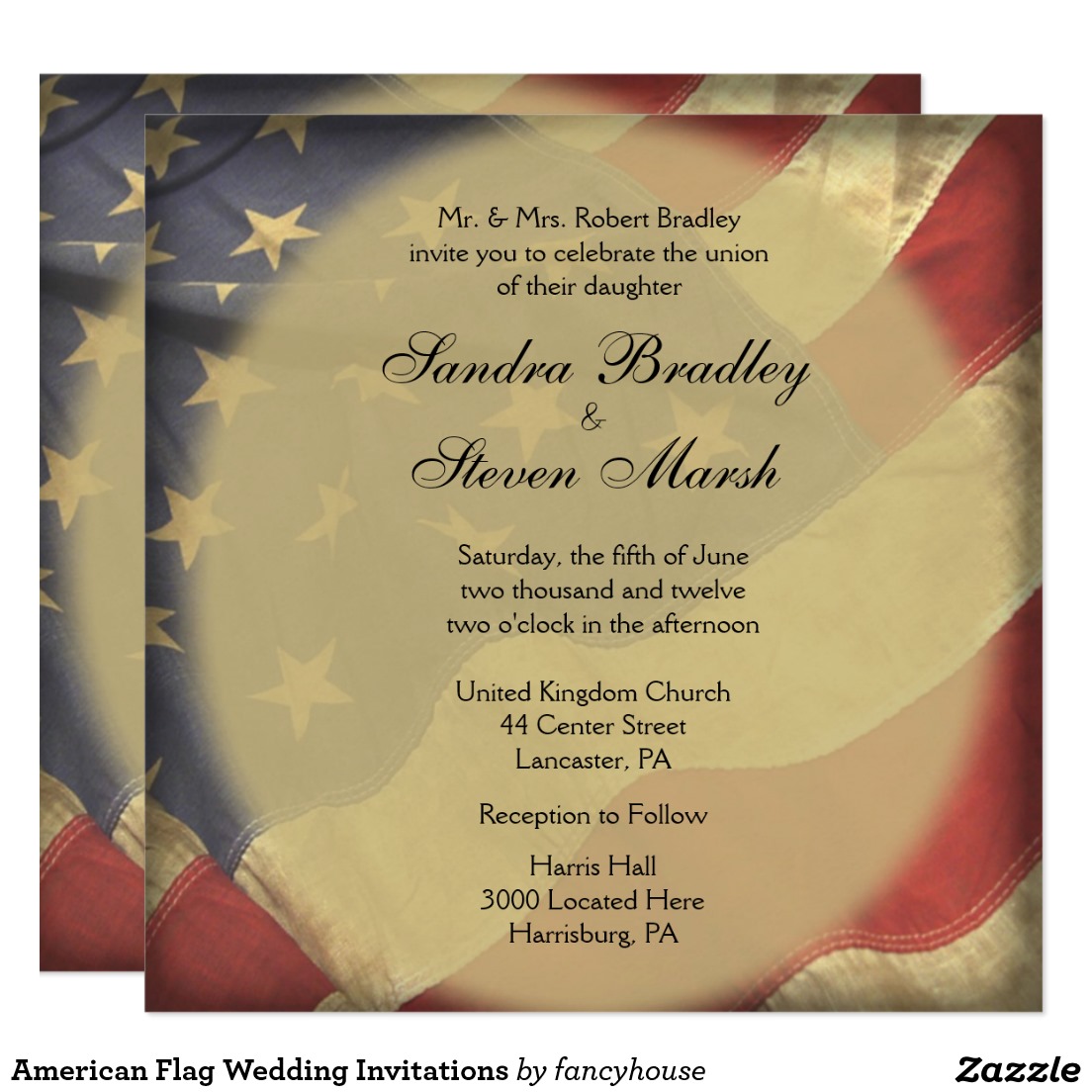 American Flag Wedding Invitations