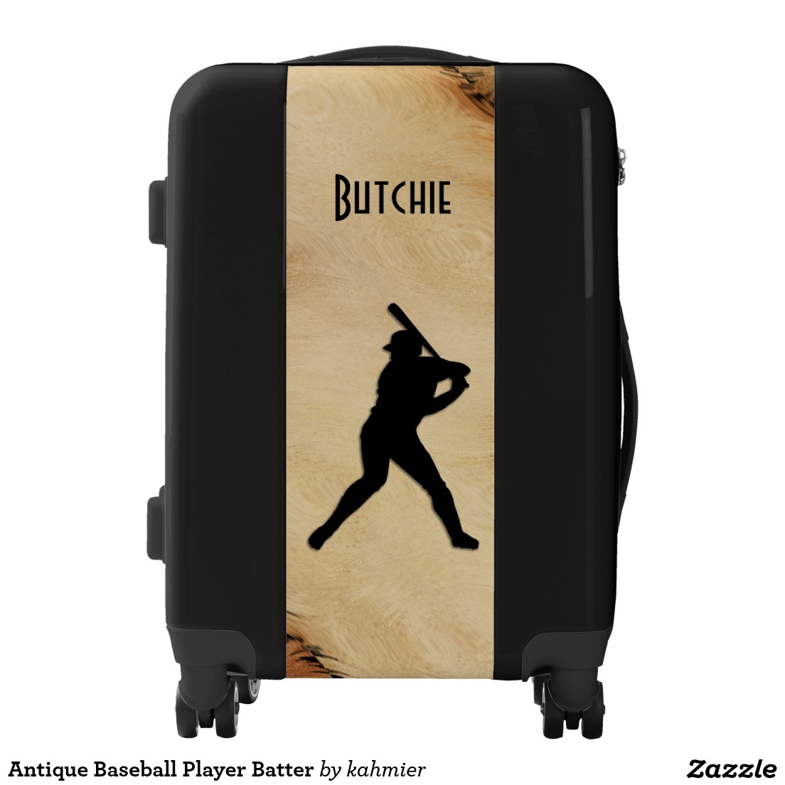 Antique Baseball Player Batter Luggage