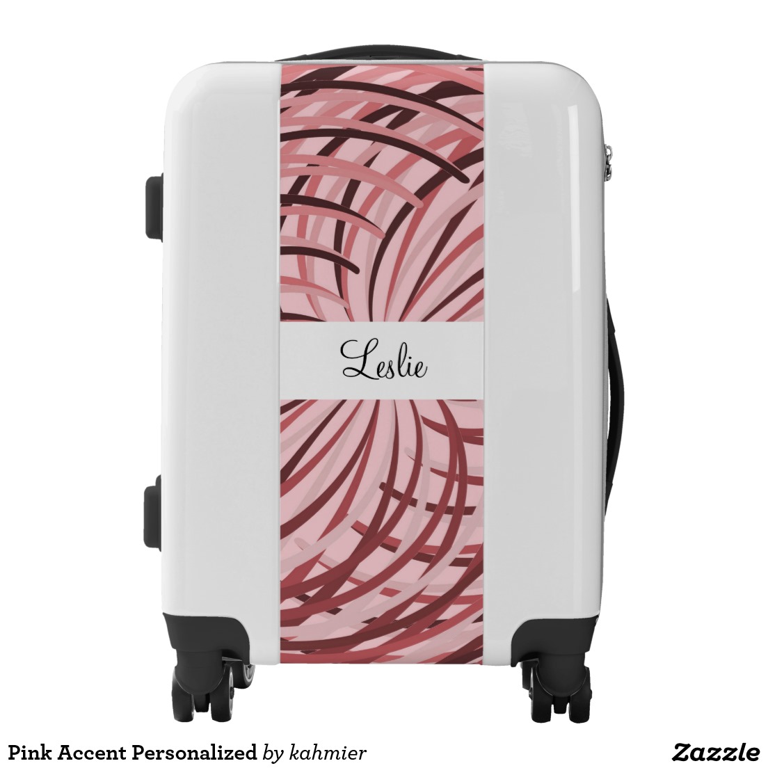 Pink Accent Personalized Luggage