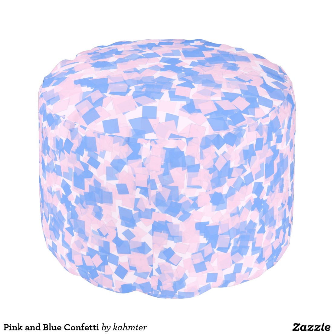 Pink and Blue Confetti Pouf