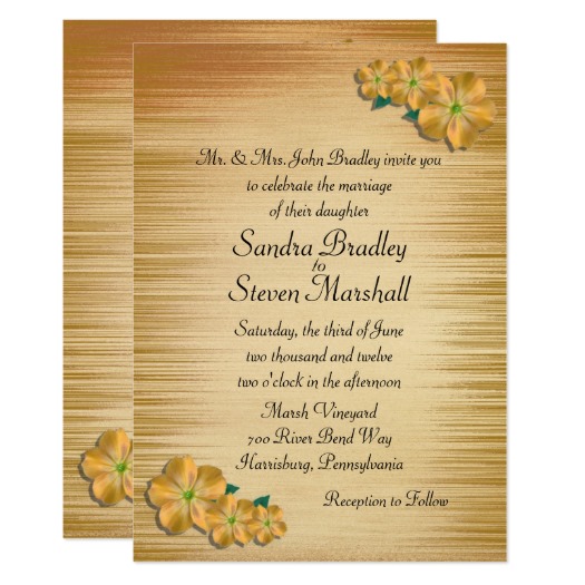 Rustic Flowers Wedding Invitation