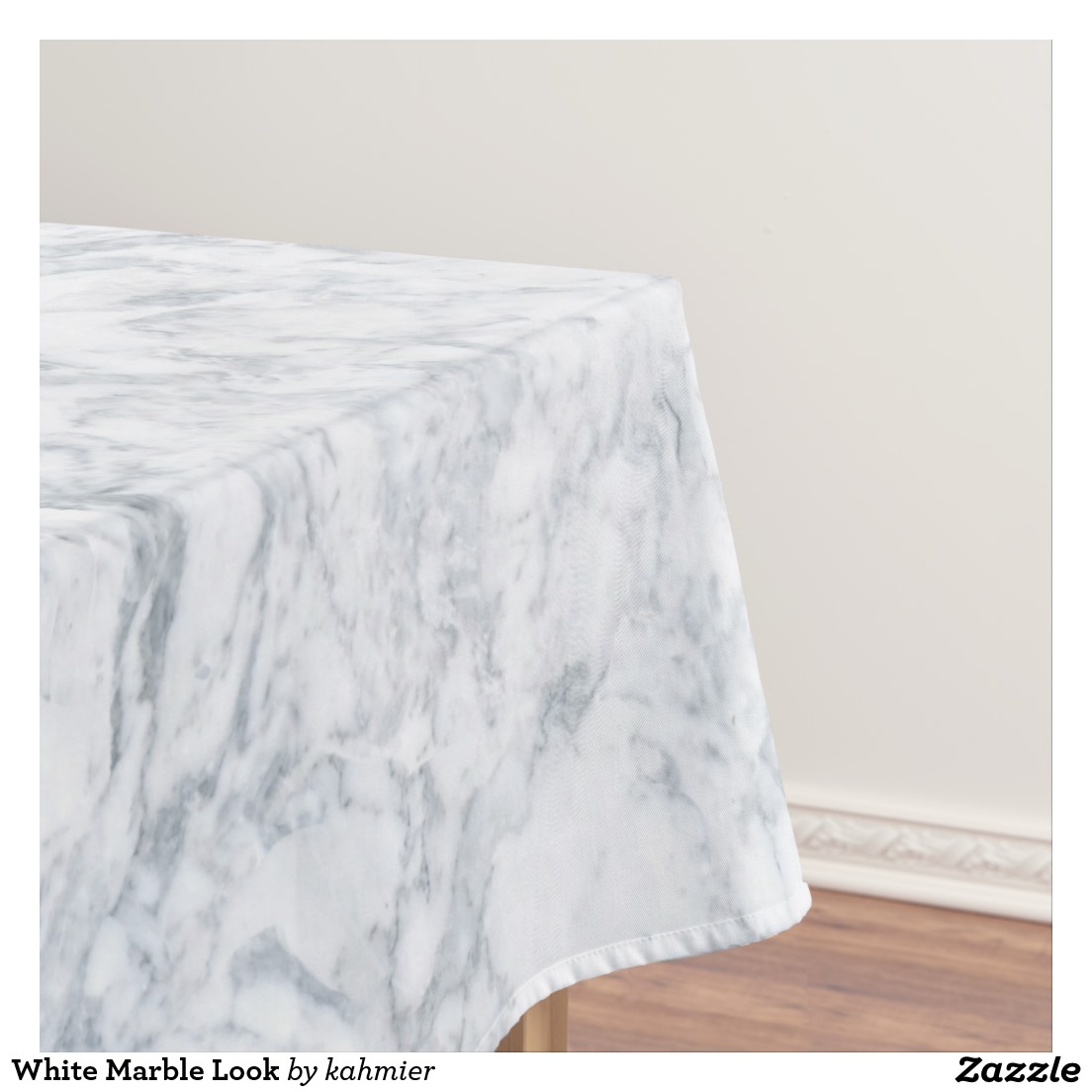 White Marble Look Tablecloth