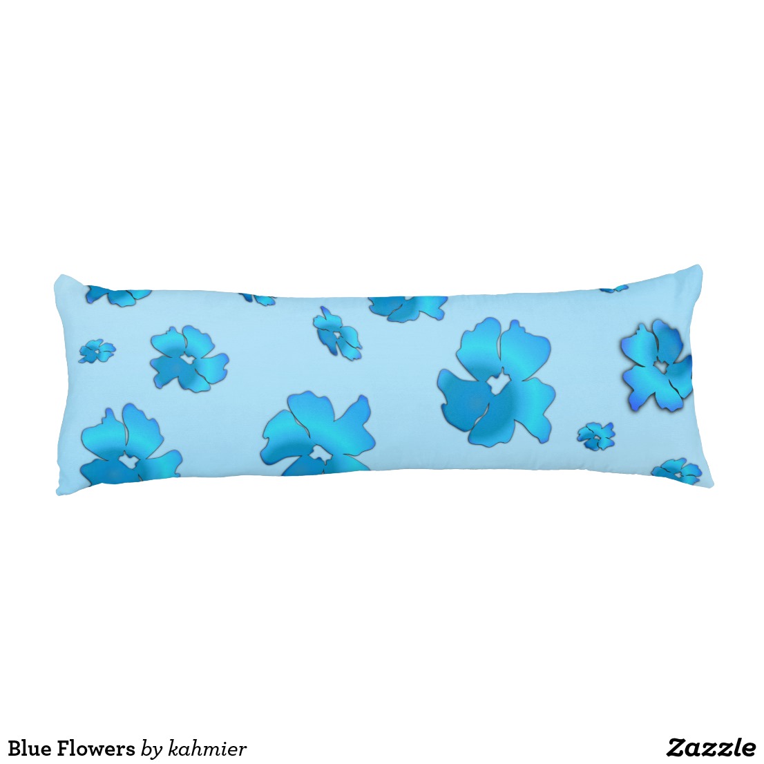 Blue Flowers Body Pillow
