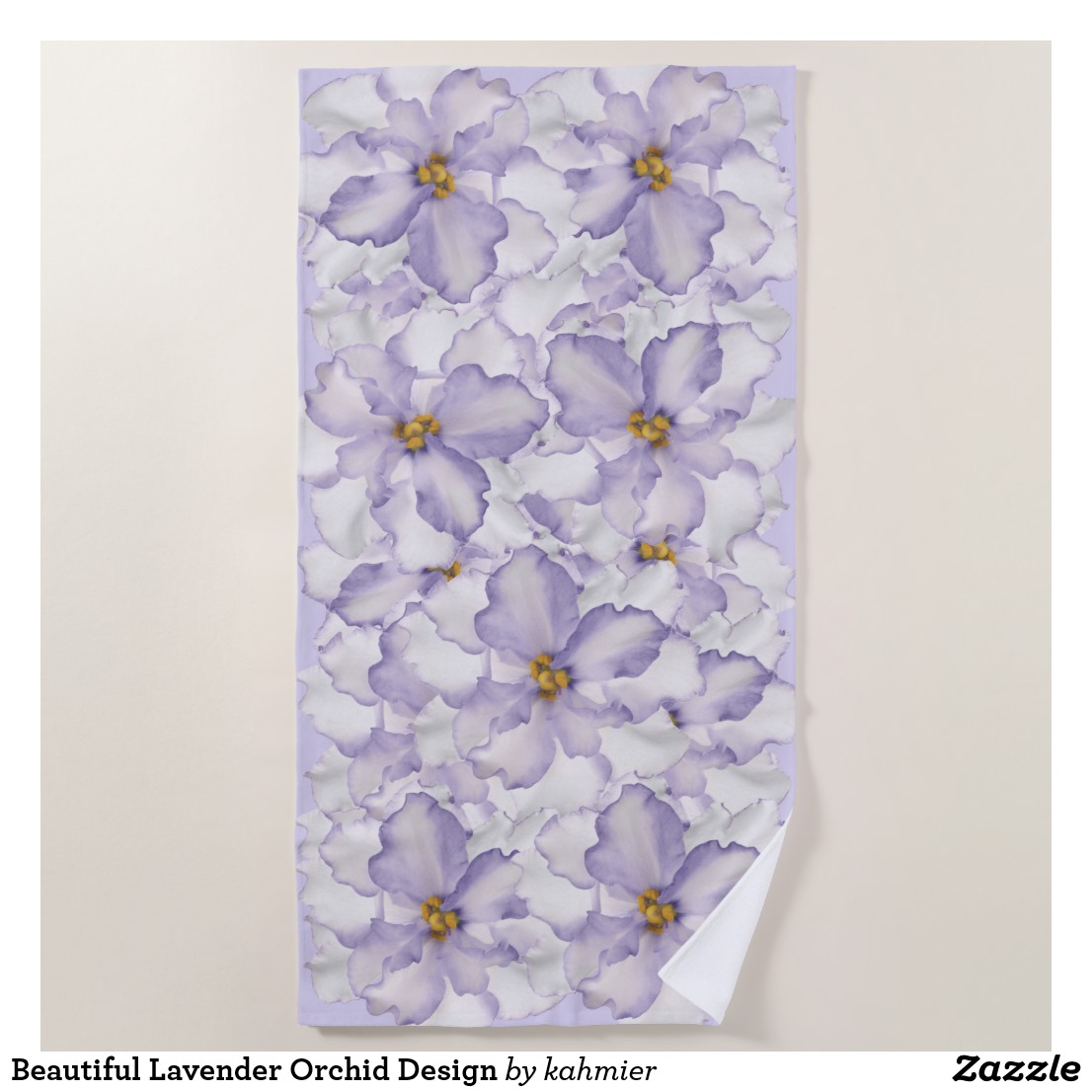 Beautiful Lavender Orchid Design Beach Towel