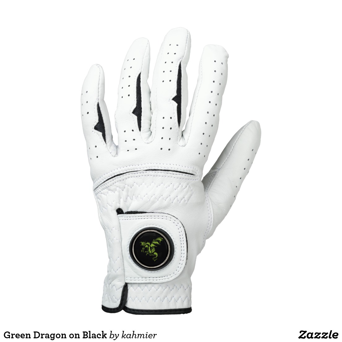 Green Dragon on Black Golf Glove