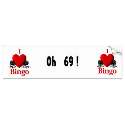 I Heart Bingo Bumper Sticker