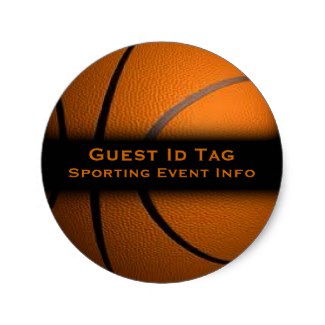 Basketball Guest ID Tags Event Stickers