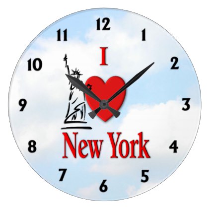 I Lover NY Large Clock