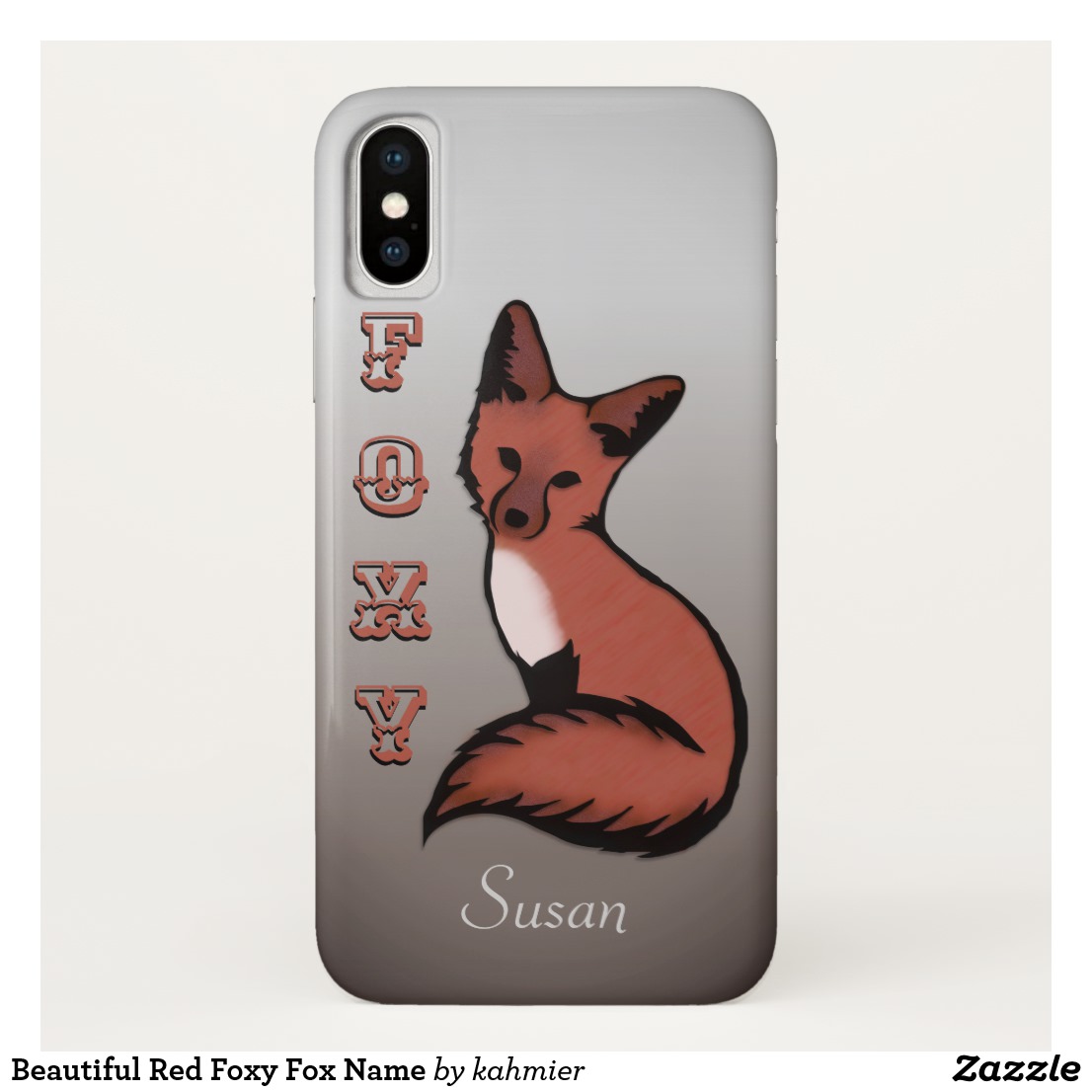 Beautiful Red Foxy Fox Name iPhone X Case