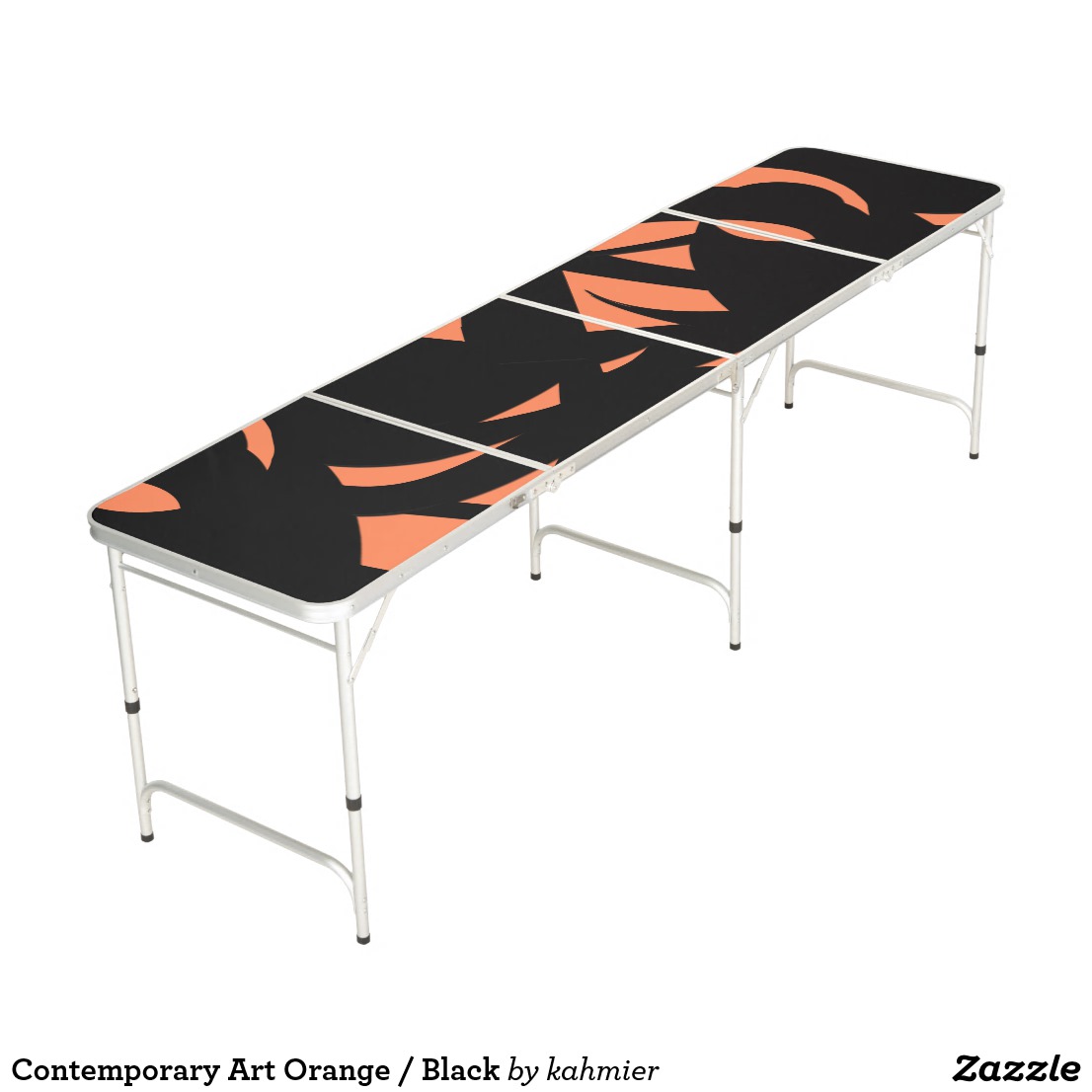 Contemporary Art Orange / Black Beer Pong Table