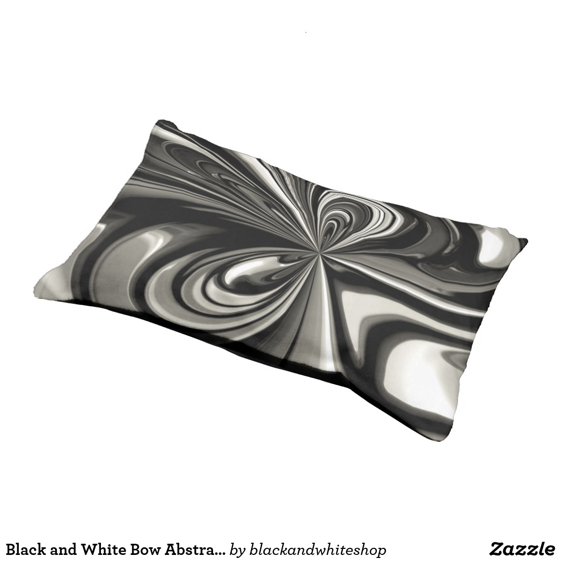 Black and White Bow Abstract Pet Bed