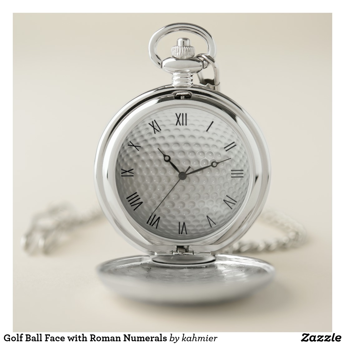 Golf Ball Face with Roman Numerals Pocket Watch