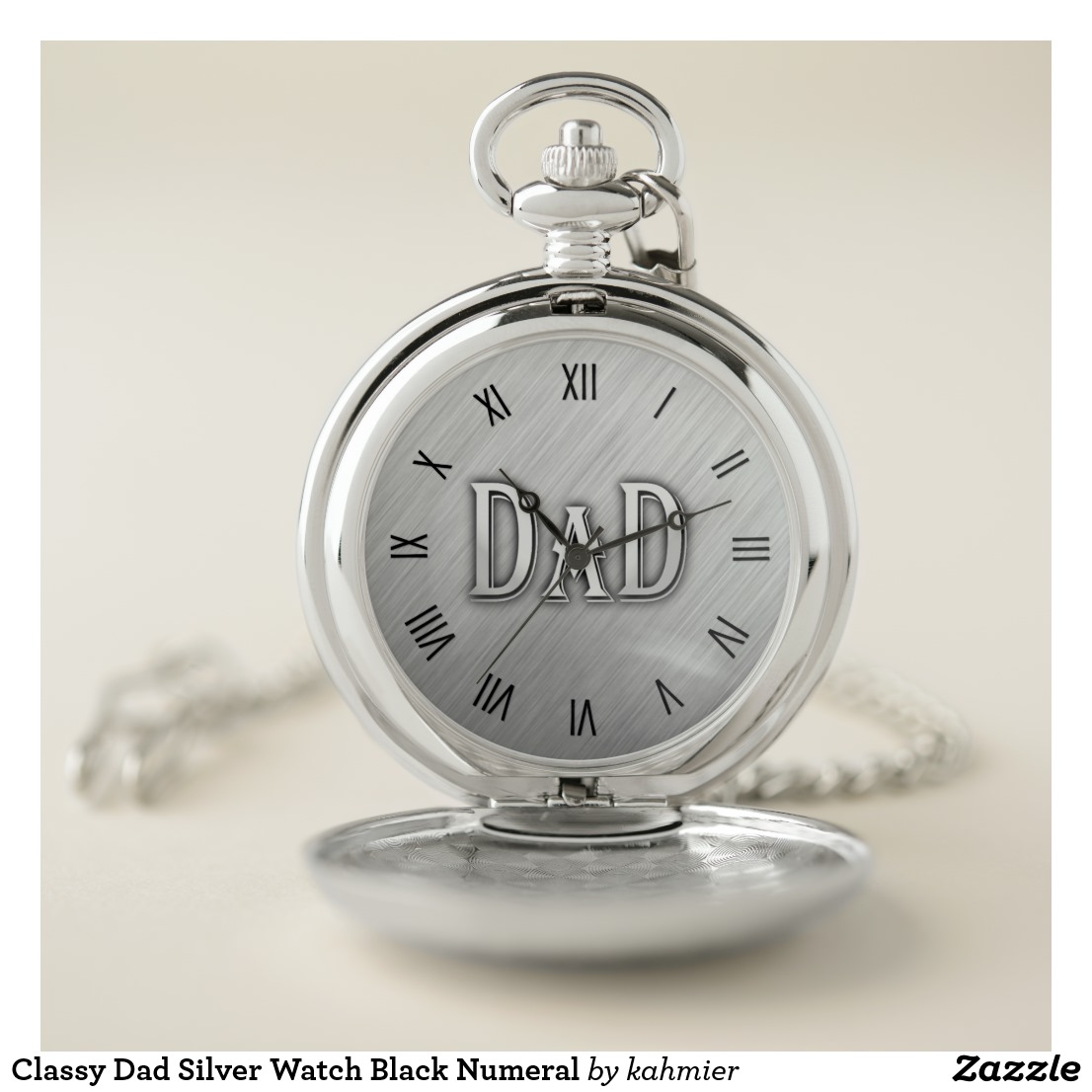 Classy Dad Silver Watch Black Numeral