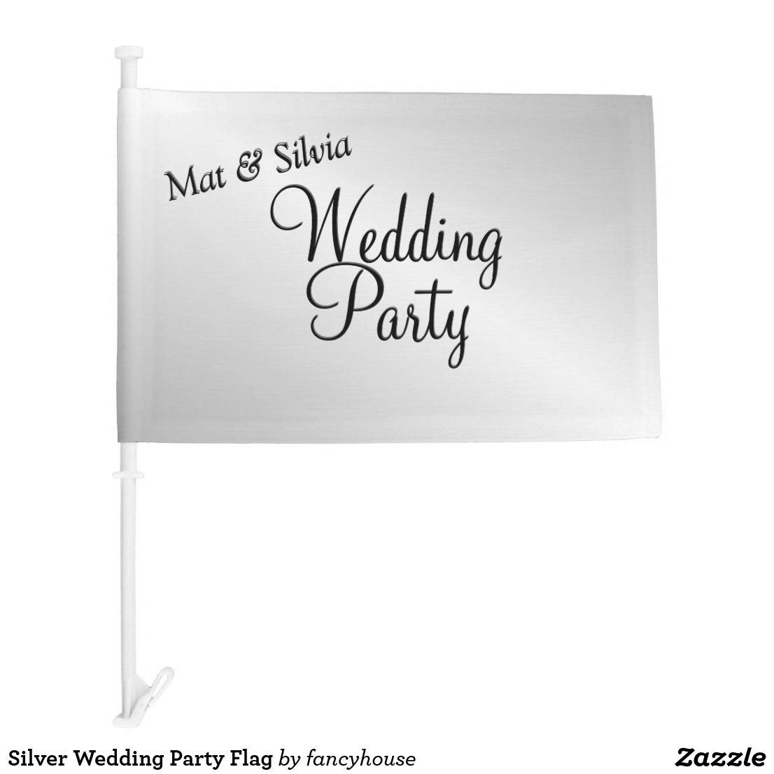 Silver Wedding Party Flag