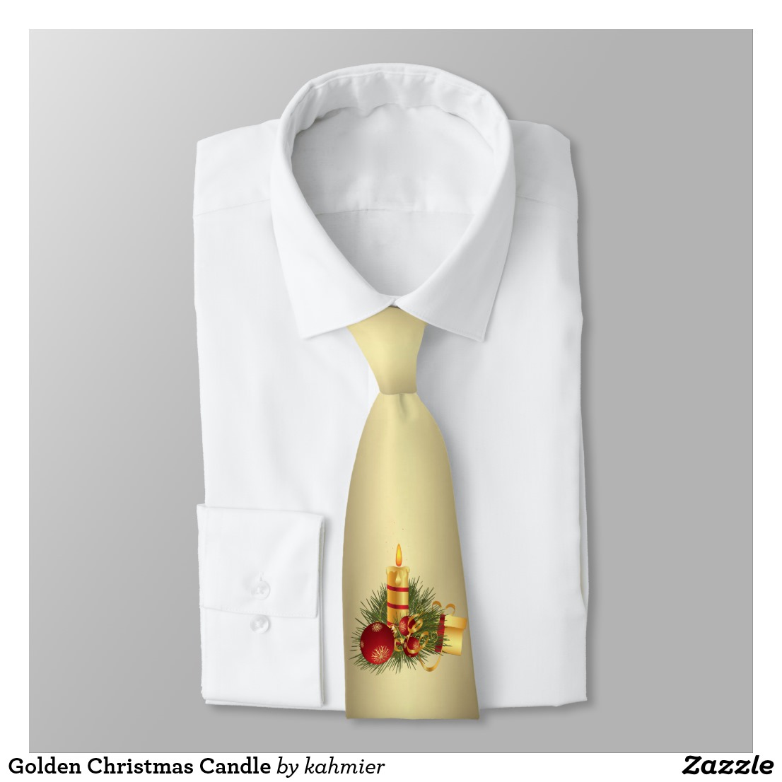 Golden Christmas Candle Tie