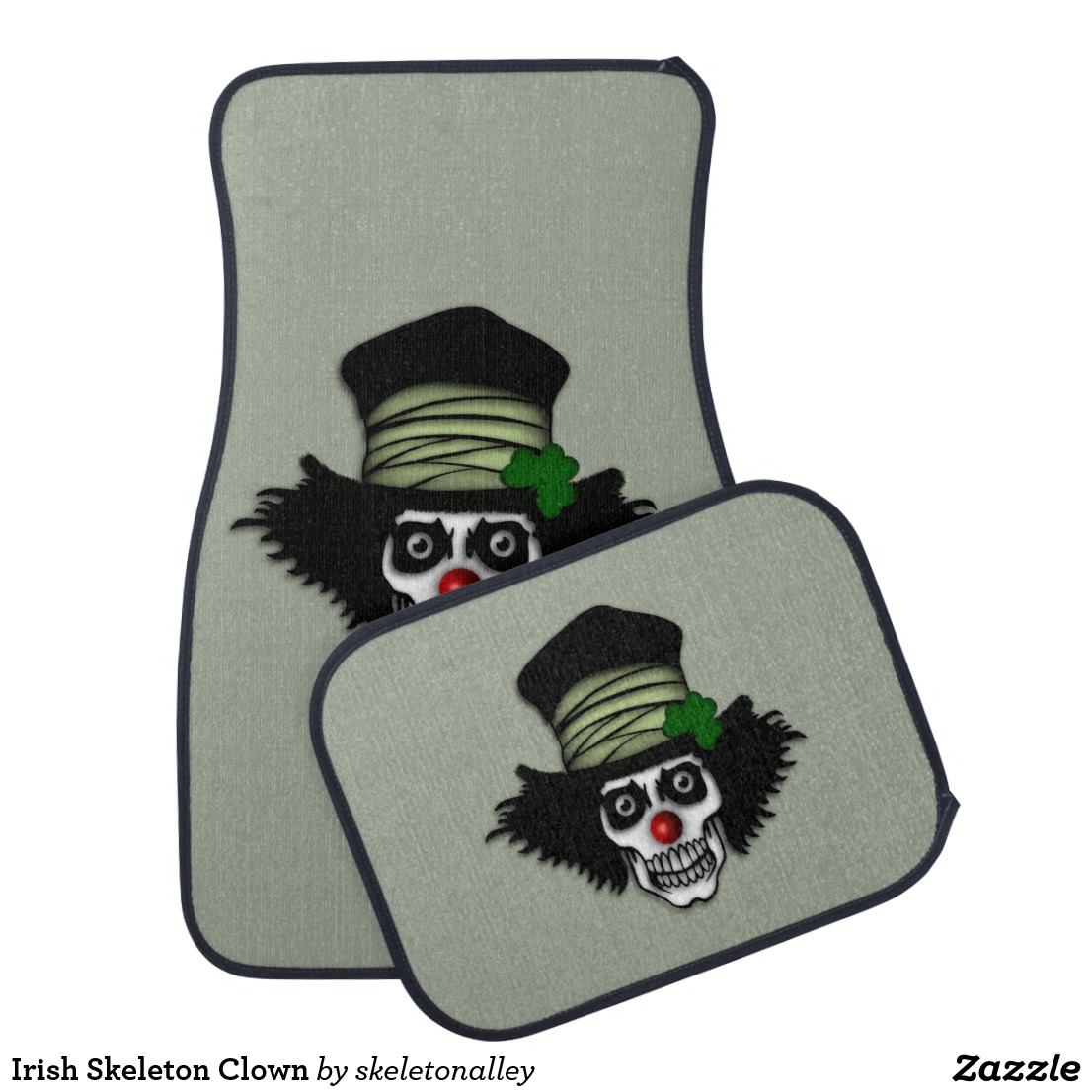 Irish Skeleton Clown Car Mat