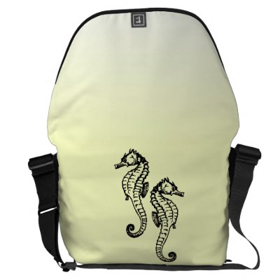 Seahorses Yellow Courier Bag