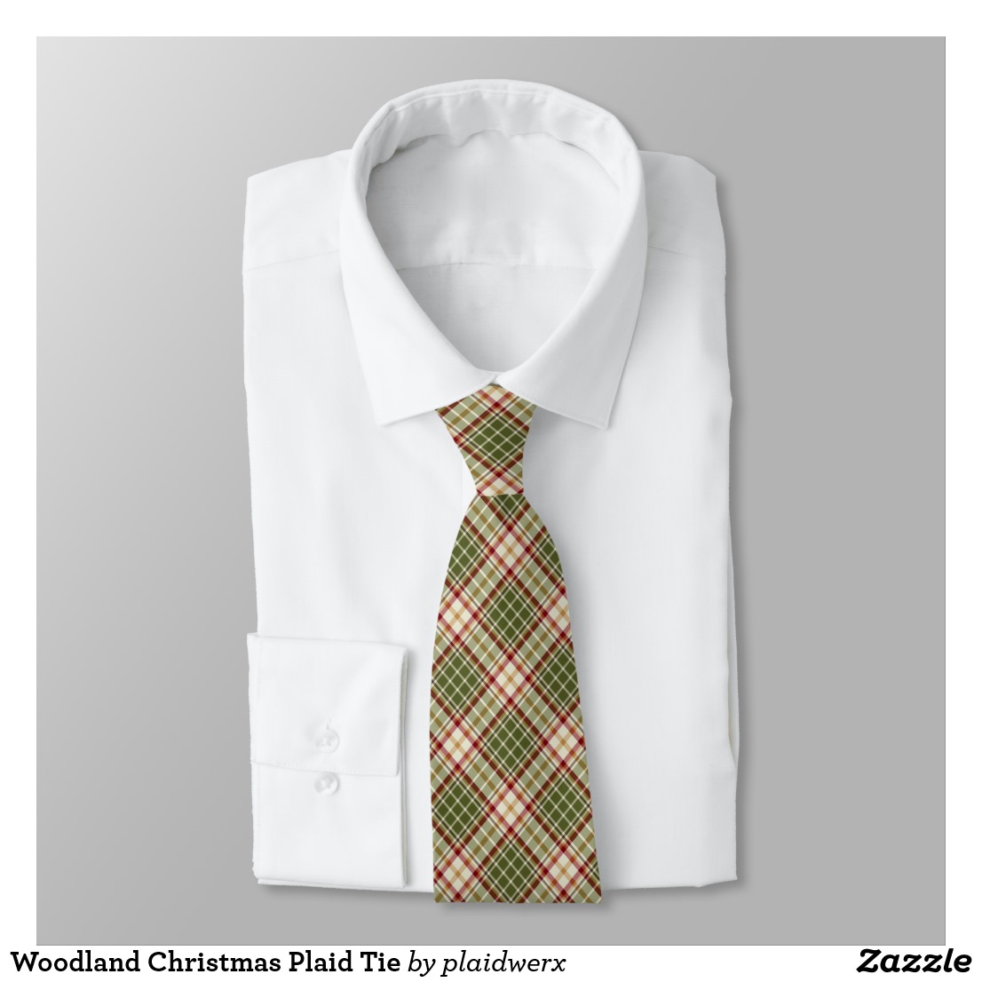 Woodland Christmas Plaid Tie