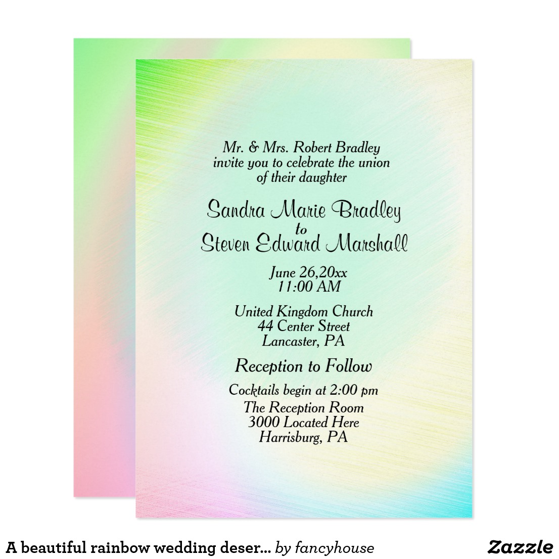 A beautiful rainbow wedding deserves these invitation