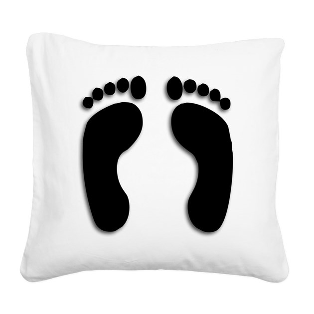 Bare Footprints Square Canvas Pillow ~ Awesome New Gift Ideas