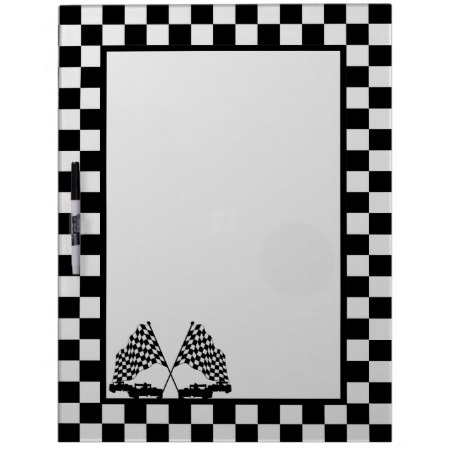 Checkered Flag Race Cara Dry Erase Board