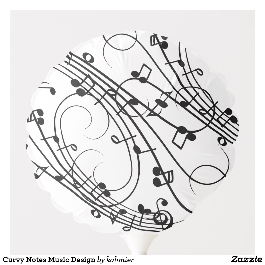Curvy Notes Music Design Balloon